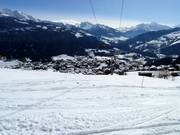 Uitzicht op de accommodaties in Falera