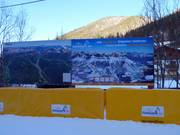 Pistekaart bij het dalstation Welschnofen