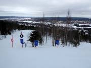 Moeilijke freeridepiste door open bos