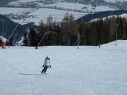 Sneeuwlansen op de dalafdaling