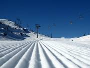 Perfecte pistepreparatie in het skigebied Vogel