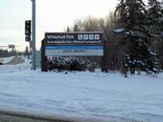 Waarschuwingsbord naar het skigebied Snow Valley