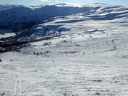 Uitzicht op de Storhaugsekspressen met enkele afdalingen