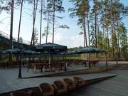 Terras van het selfservice restaurant