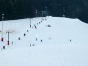 De gemakkelijke afdaling bij de Idealhang