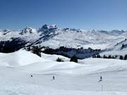 Uitzicht vanaf de Laucherenstöckli in de richting van de Druesberg en de Forstberg