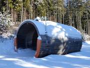 De Lella-tunnel op de dalafdaling