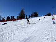 Skiles bij de oefenlift Bidner