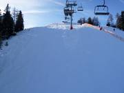 Moeilijke afdaling bij de Pfriemesköpflbahn