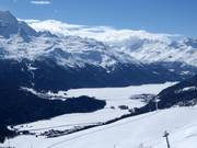 Langlaufloipes op het Silvaplanameer