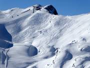 Verse sneeuwsporen bij de Gipfelbahn