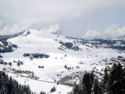 De glooiende hellingen van Mont Bisanne en Les Saisies
