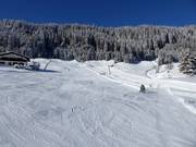Madrisa oefenlift met piste in het dal