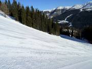 Geprepareerde piste in het skigebied Drei Zinnen Dolomiten