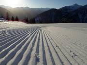 Uitstekende pistepreparatie in het skigebied Pejo