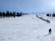 Gemakkelijke en brede piste Familjebacken in Hundfället