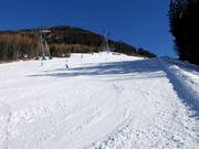 Dalafdaling naar Ischgl naar de 3-S Pardatschgratbahn