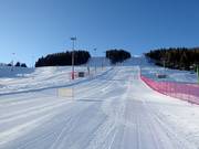 Uitzicht vanaf het dalstation langs de piste Piloni