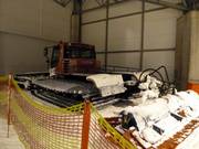 De pistenbully neemt een pauze