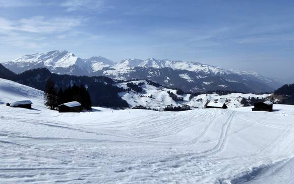 Prättigau: Grootte van de skigebieden – Grootte Grüsch Danusa
