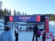 Digitale displays bij de ingang