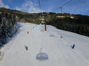 Vers vers geprepareerde afdaling in Flachauwinkl