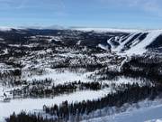 Uitzicht op de accommodaties in Tandådalen