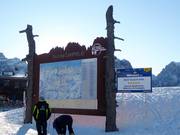 Pistekaart midden in het skigebied