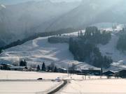 Uitzicht op het skigebied Zahmer Kaiser