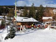 Pauli Hütte aan de dalafdaling naar St. Ulrich