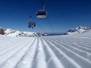 Perfect geprepareerde piste in het skigebied Titlis
