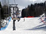 Afdaling B3 onder de snelle vierpersoonsstoeltjeslift B1