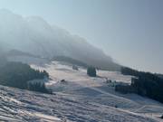 Uitzicht op het skigebied Zahmer Kaiser