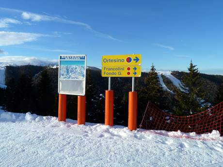 Alpe Cimbra: oriëntatie in skigebieden – Oriëntatie Folgaria/Fiorentini