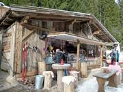 Après-ski bij de Rosengarten aan de dalafdaling naar Welschnofen