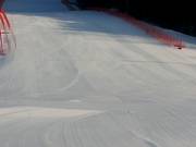 Perfect geprepareerde piste in het finishgebied van de Kandahar-afdaling