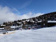 Beginnersgebied bij het dalstation van de Moosalp-Express