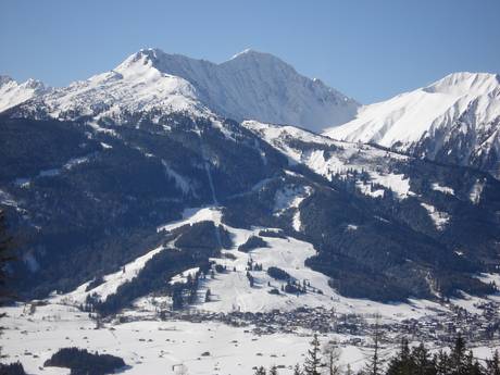 Zwischentoren: Grootte van de skigebieden – Grootte Lermoos – Grubigstein