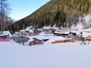 Uitzicht op de hotels in Pampeago