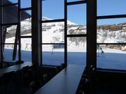 Uitzicht vanaf de 'Kafeteria' op de pistes