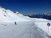 Gemakkelijke afdaling nr. 1 van het gletsjerplateau tot aan het Alpincenter
