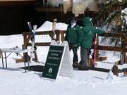 Gratis skiberging overdag bij de horeca