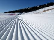 Perfecte pistepreparatie in het skigebied Dundret Lapland