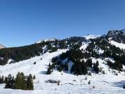 Uitzicht over het skigebied Mellau