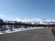 Route naar het skigebied Björkliden