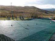 De beginnerspiste wordt ook gebruikt voor tubing.