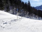 Pistemarkeringen in het skigebied Loser