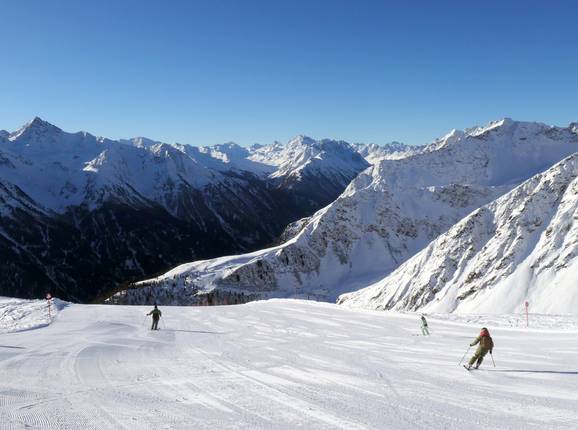 Uitzicht over de pistes in Kappl