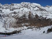 Uitzicht vanaf de Karjochpiste en Obere Böden en Grünboden