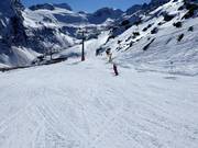 Gemakkelijke piste nr. 23 van Giggijoch richting gletsjer